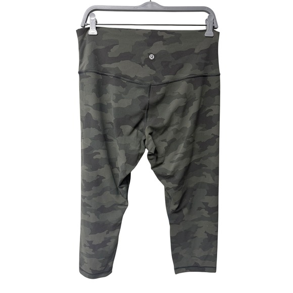 Lululemon Align High-Rise Crop 21" Camo Dark Olive Legging Women's 14 Athleisure - Picture 4 of 7